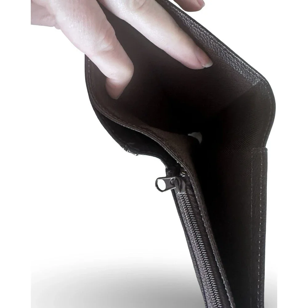 Bobson International Luxury Black Pebbled Leather Bofold mens wallet unused